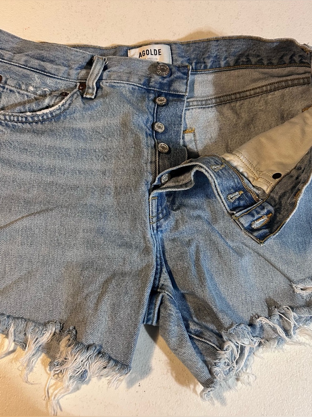 AGOLDE Parker Long Women's High Rise Denim Cutoff Shorts Size 29 A9010-811